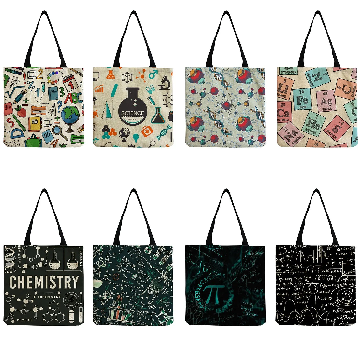 Natural Science Print Student Book Handbag Ladies Shoulder Bag