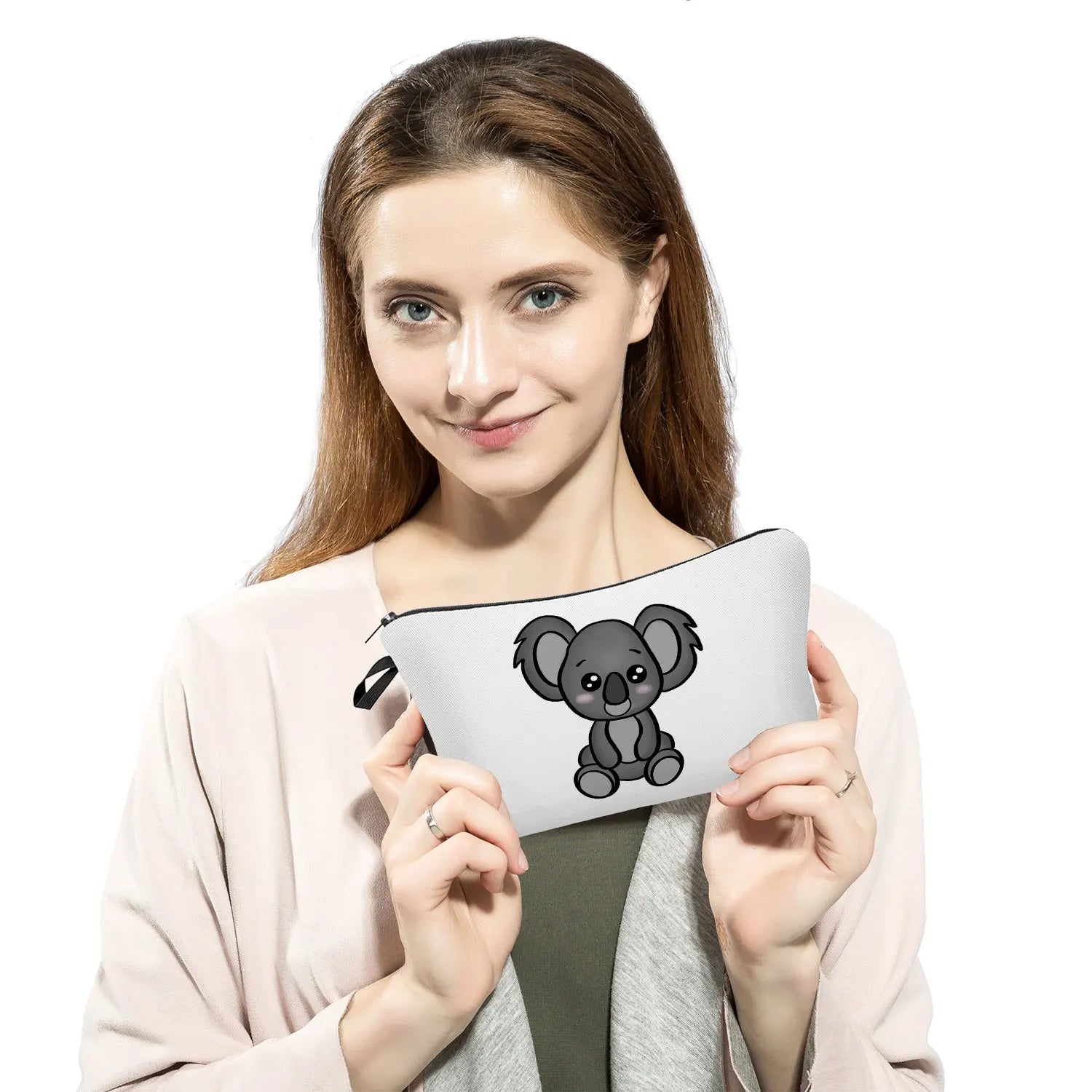Cartoon Koala Print Pencil Case Makeup Bag