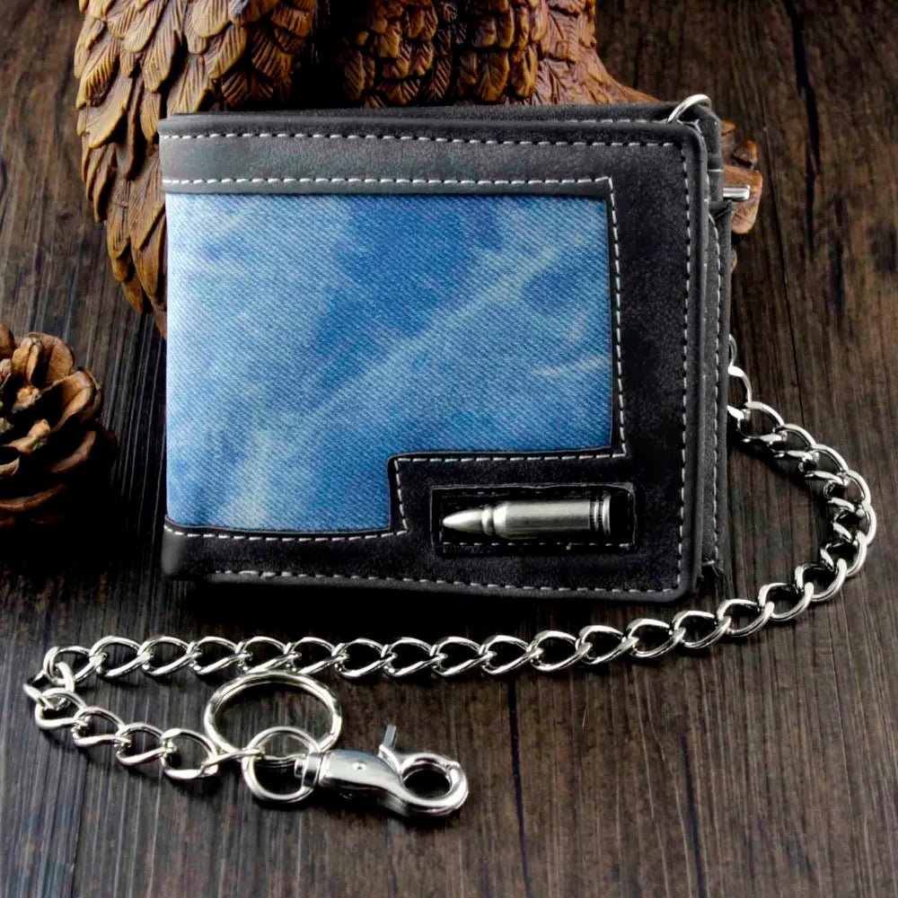 Men's Casual Wallet with Anti Thief Chain