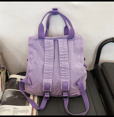 Canvas Women's Backpack Large Capacity Laptop Bag Daypack for Girls
