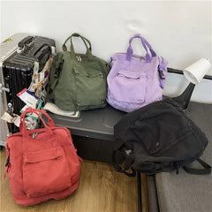 Canvas Women's Backpack Large Capacity Laptop Bag Daypack for Girls