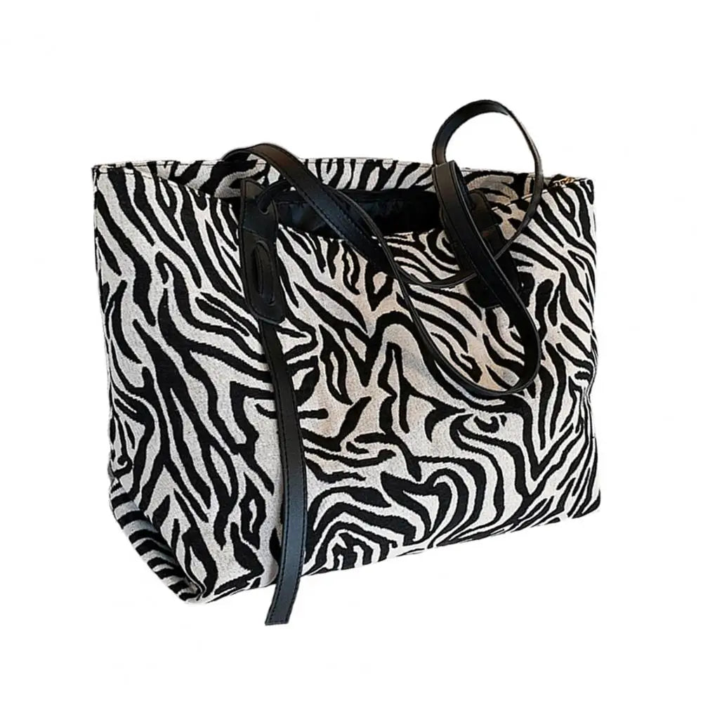 Lightweight Sturdy Tote Bag Zip Closure Women Shoulder Bag