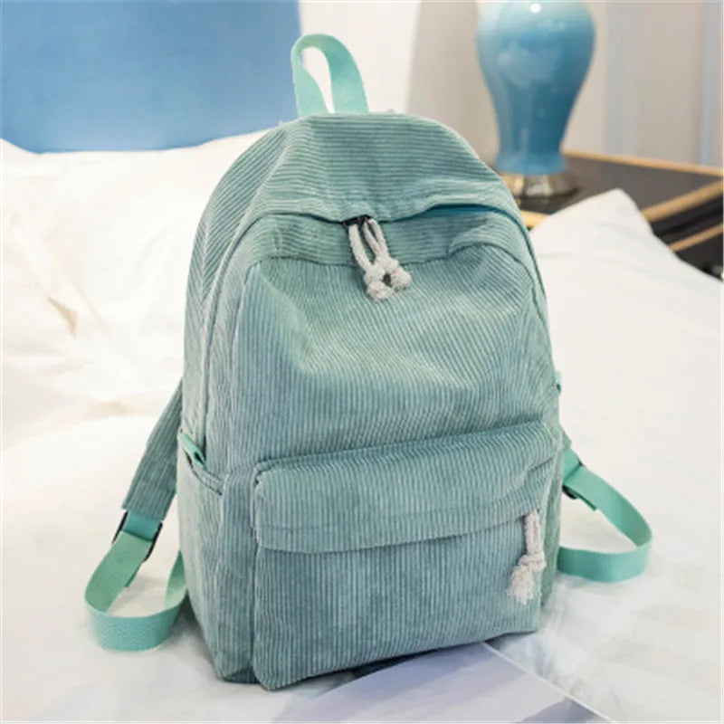 Girls Corduroy School Backpack