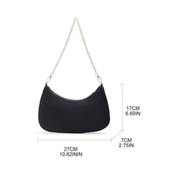 Chain Strap Shoulder Bag Women Casual Solid Underarm Bag Female