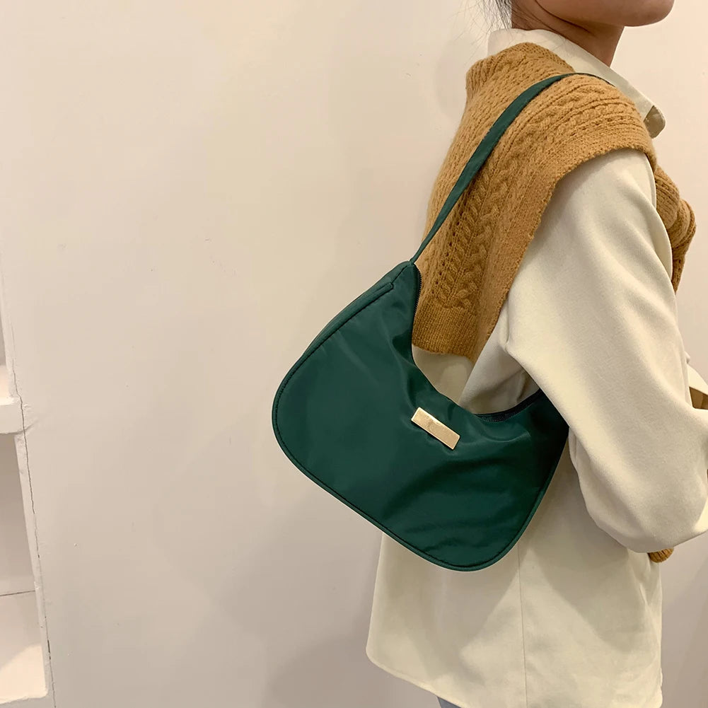 Stylish Women Shoulder Bag Vintage Nylon Handbag Purse for Travel