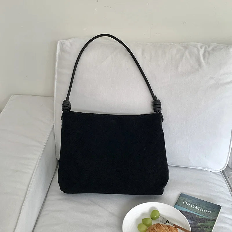 Suede Shoulder Side Bag Women Winter Large Capacity Crossbody Handbag