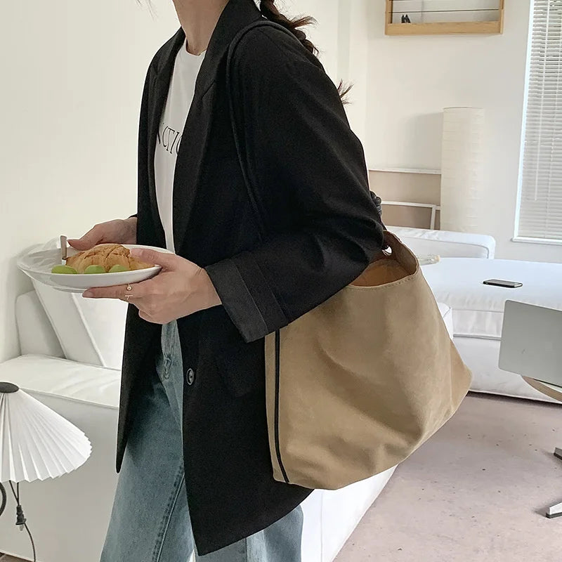 Suede Shoulder Side Bag Women Winter Large Capacity Crossbody Handbag