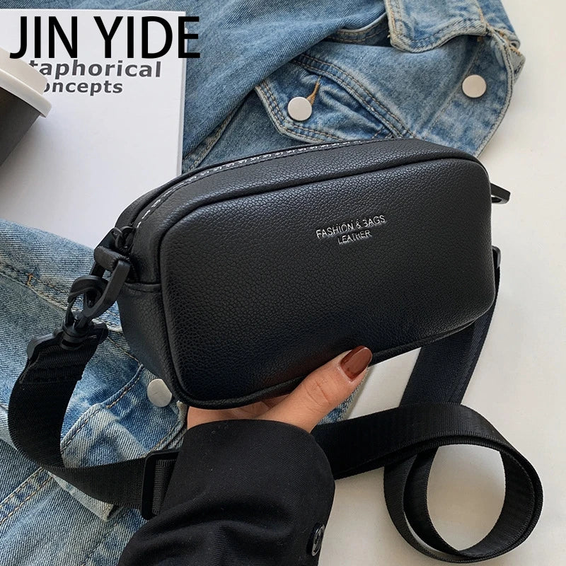 Summer Wide Shoulder Strap Messenger Bag Texture Single Shoulder Small Square Ba