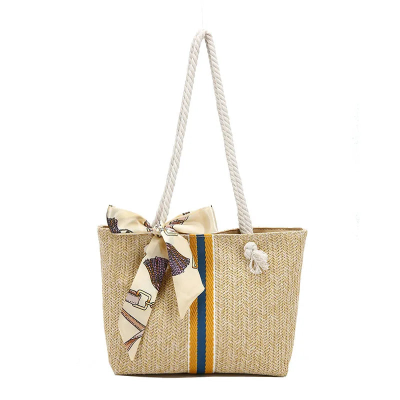 Summer Autumn Straw Tote Bag Women Large Capacity Portable Shoulder Bags