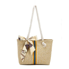 Summer Autumn Straw Tote Bag Women Large Capacity Portable Shoulder Bags