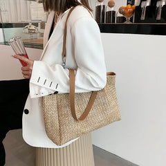 Summer Beach Straw Shoulder Bags for Women Large Capacity Woman Handbags