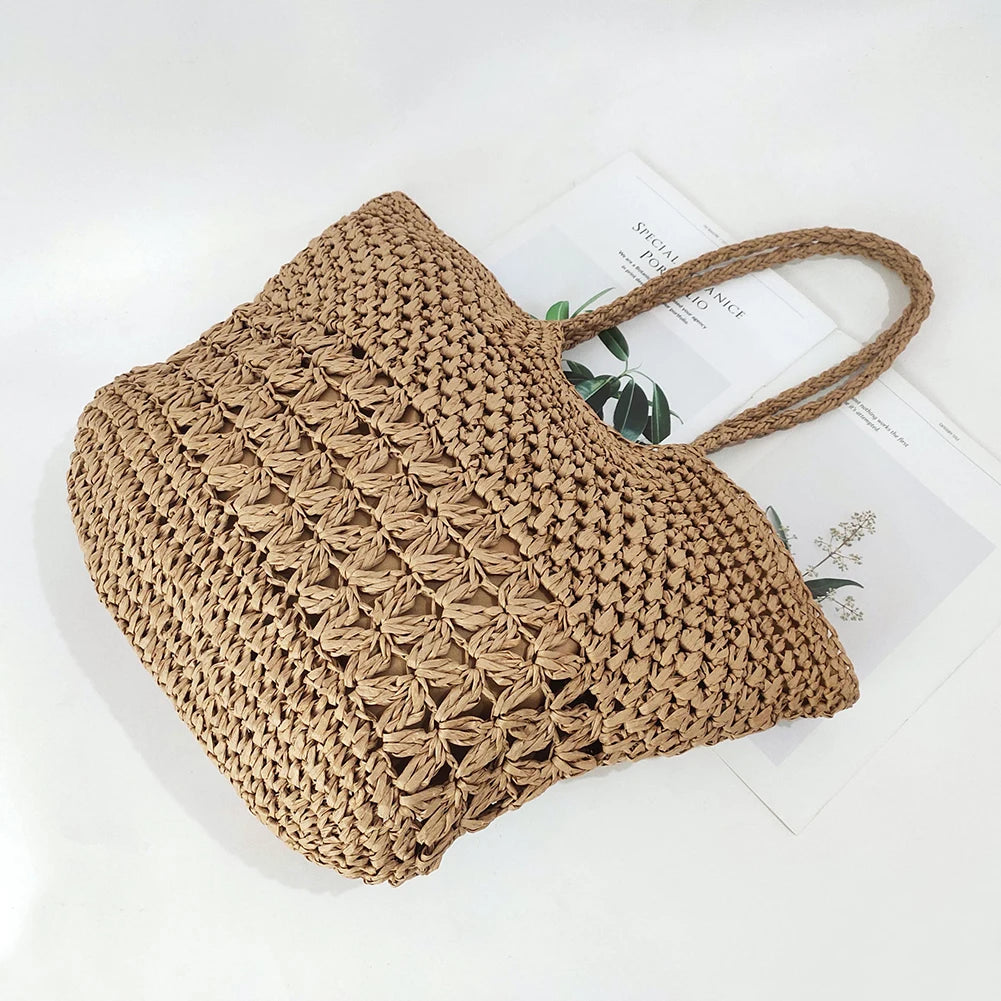 Summer Beach Vacation Bags Casual Hollow Shopping Tote Bag Large Capacity
