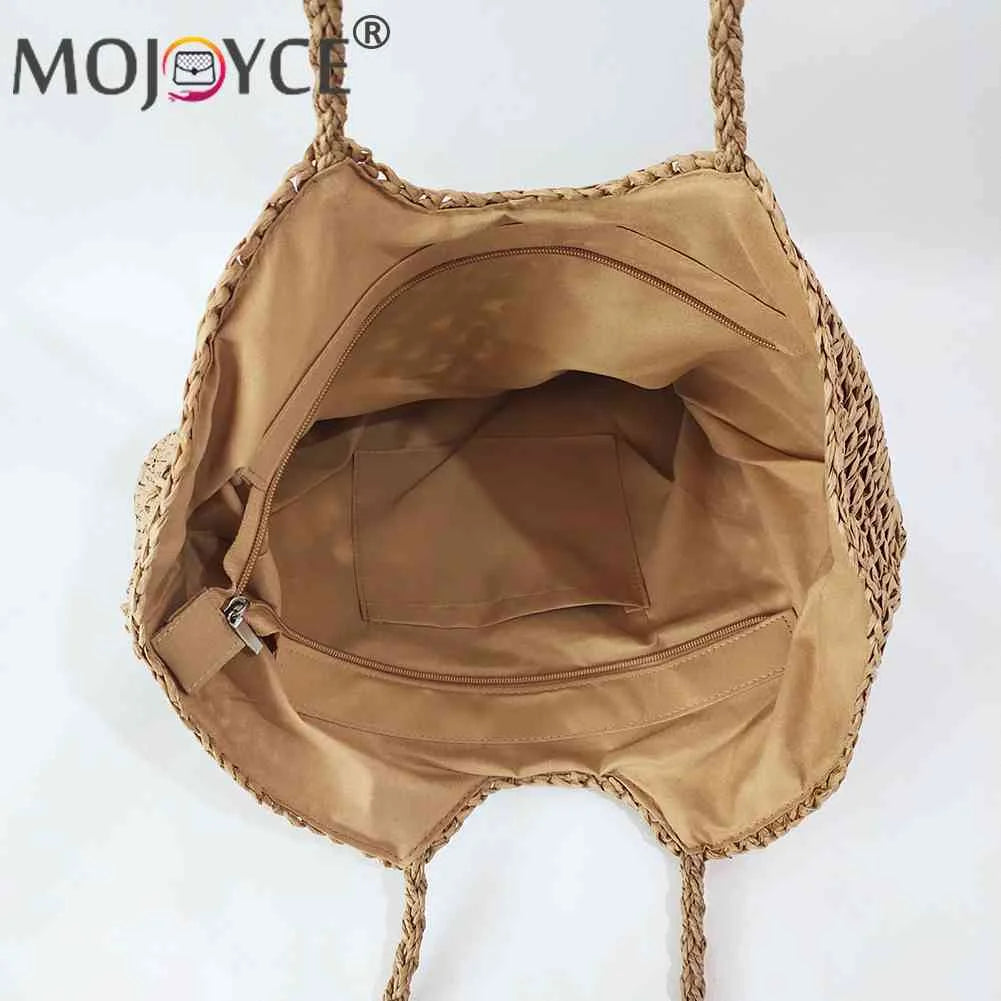 Summer Beach Vacation Bags Casual Hollow Shopping Tote Bag Large Capacity
