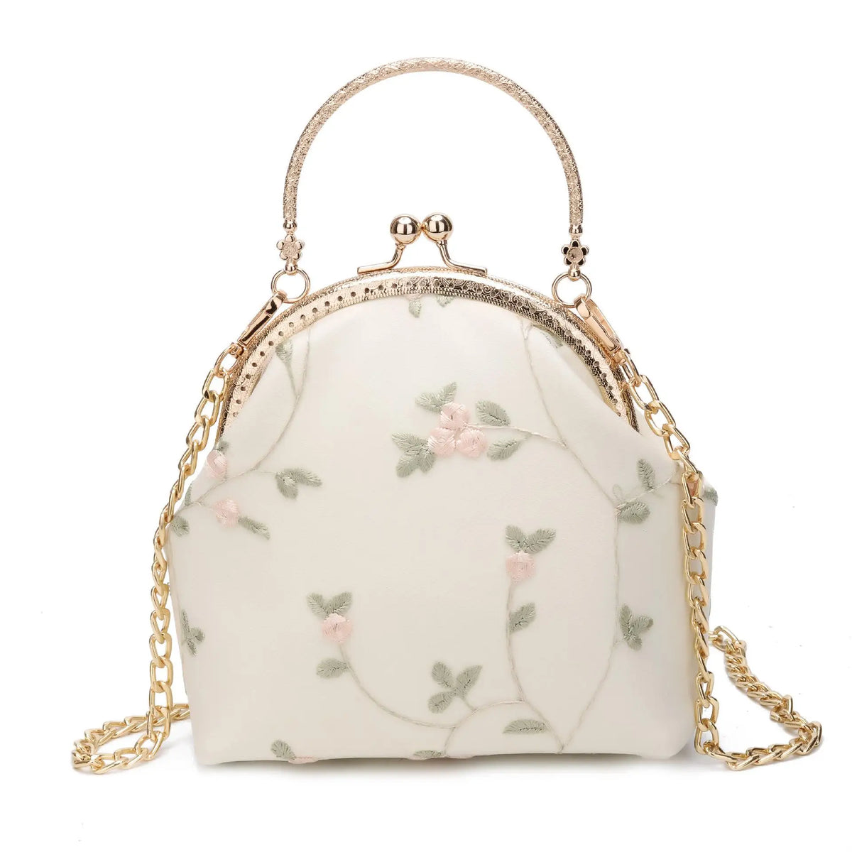 Summer Embroidered Shoulder Bag Retro Metal Handbag Crossbody Bags