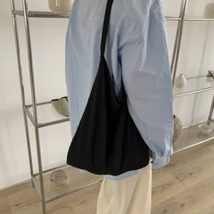 Summer Canvas Shoulder Tote Bag for Girl Large Capacity Shopping Bag Korea