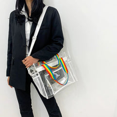 Clear PVC Yoga Gym Bag Waterproof Female Shoulder Bags