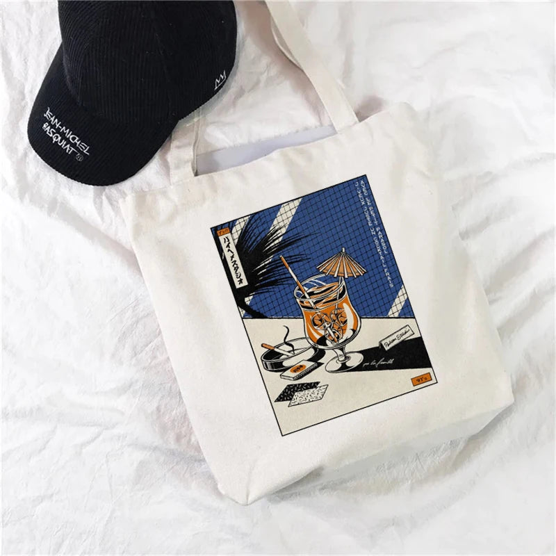 Summer Sweet Printed Shopping Bag Grocery Large Canvas Bag