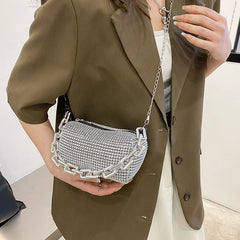 Summer Travel Shoulder Handbags Purses with Bling Diamond Small Crossbody
