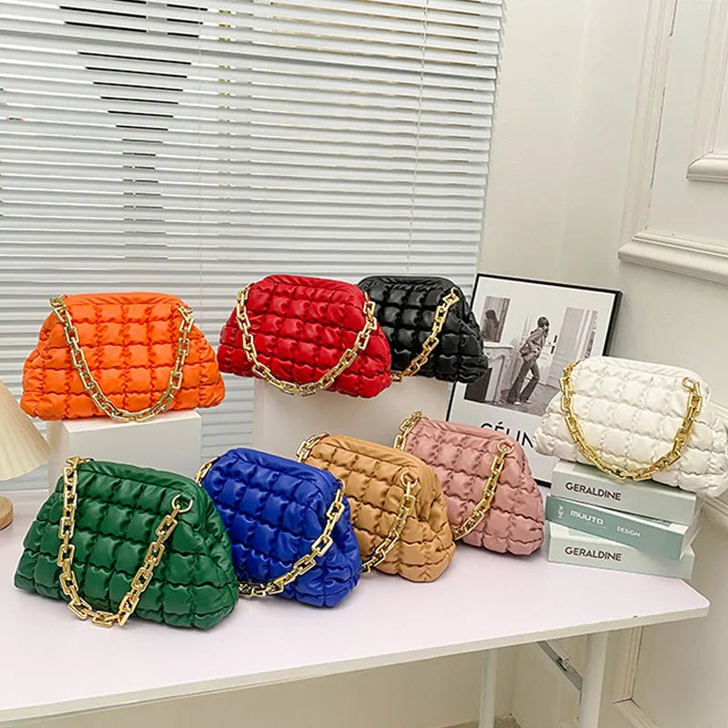 Summer PU Women Bag with Thick chain Handbags