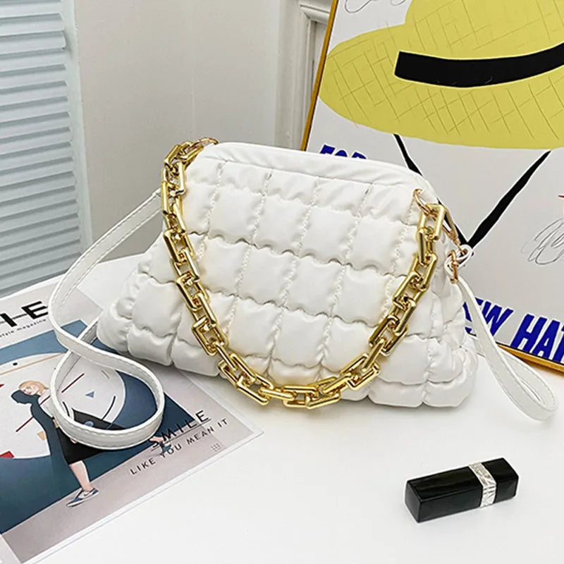 Summer PU Women Bag with Thick chain Handbags