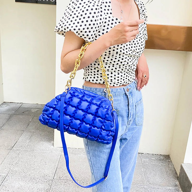 Summer PU Women Bag with Thick chain Handbags