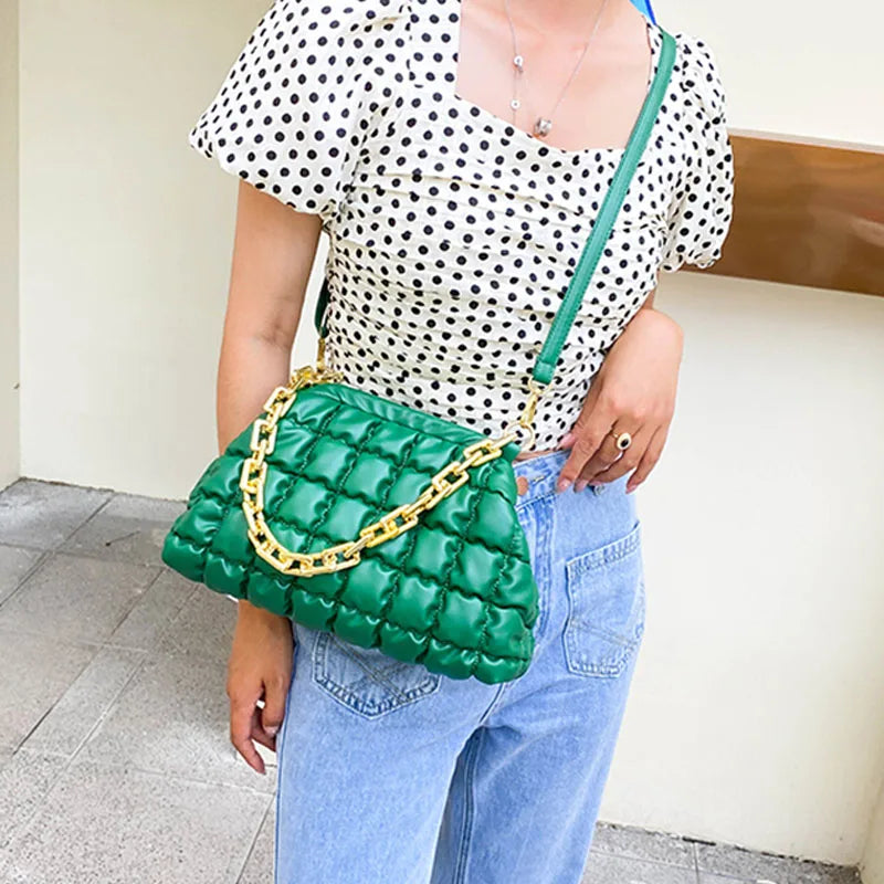 Summer PU Women Bag with Thick chain Handbags