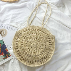 Straw Shoulder Bag for Women Rattan Woven Beach CrossBody Handbag