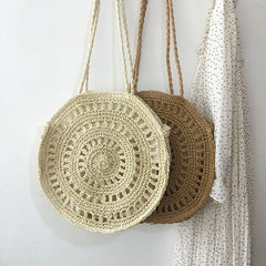 Straw Shoulder Bag for Women Rattan Woven Beach CrossBody Handbag