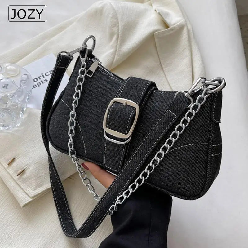 Denim Casual Underarm Shoulder Bag Lady Canvas Single Handbag