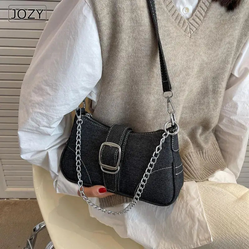 Denim Casual Underarm Shoulder Bag Lady Canvas Single Handbag