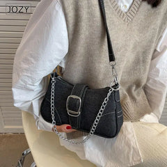 Denim Casual Underarm Shoulder Bag Lady Canvas Single Handbag