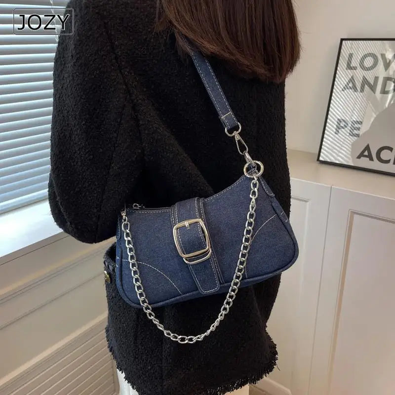 Denim Casual Underarm Shoulder Bag Lady Canvas Single Handbag