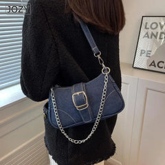 Denim Casual Underarm Shoulder Bag Lady Canvas Single Handbag