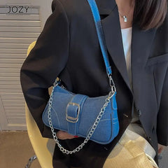 Denim Casual Underarm Shoulder Bag Lady Canvas Single Handbag