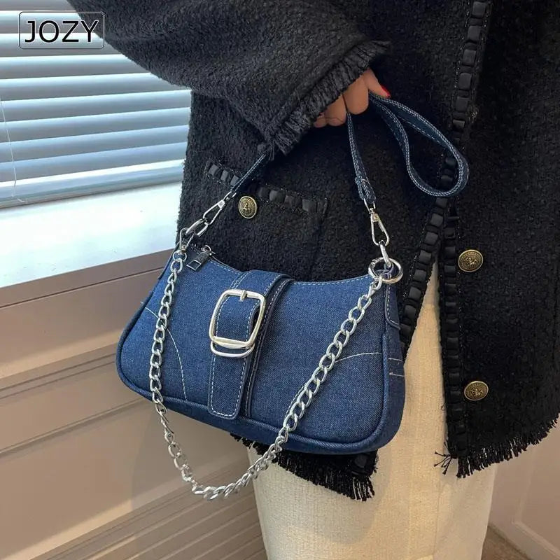 Denim Casual Underarm Shoulder Bag Lady Canvas Single Handbag