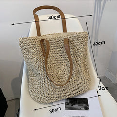 Summer Straw Tote Bag Rattan Beach Crossbody Bags for Women