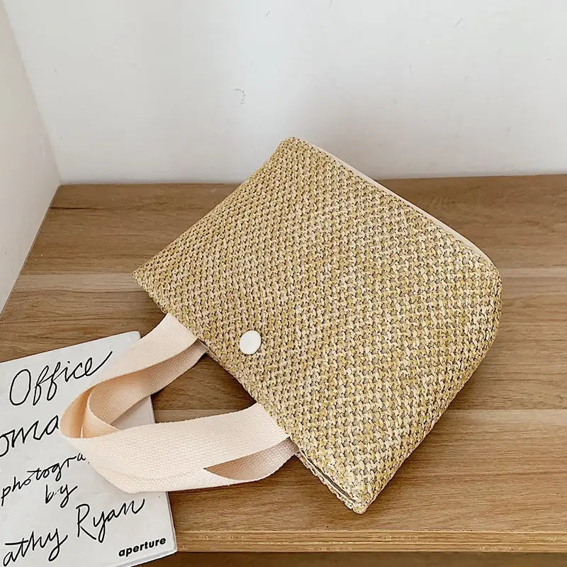 Summer Straw Woven Bucket Bag Women's Handbag