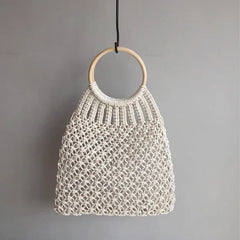 Summer Women Straw Rattan Beach Bag Hand Woven Shoulder Shopping Handbag Tote