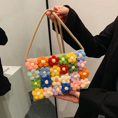 Summer Woven Flower Shoulder Bag For Women