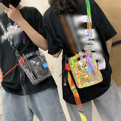 Summer Laser Shoulder Bag for Women Transparent Mobile Phone Bag
