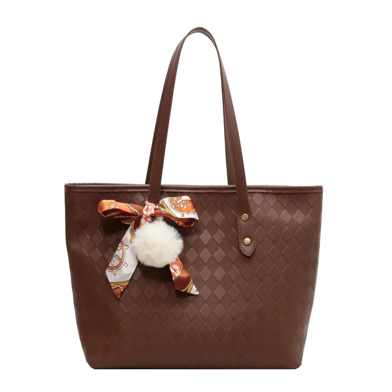 Summer PU Leather Tote Bag Large Shoulder Bag