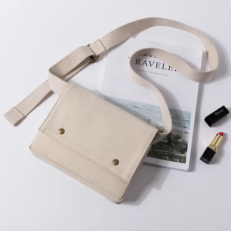 Summer Canvas Square Bag for Women, Art Fresh Girl Messenger Bag