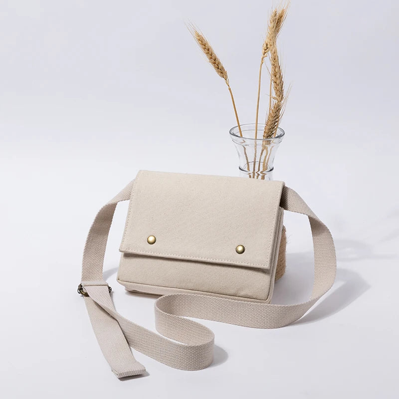 Summer Canvas Square Bag for Women, Art Fresh Girl Messenger Bag