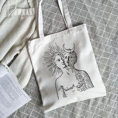 Sun Myth Print Casual Female Bag Ins Cartoon Fun Zipper Women Shoulder Bags