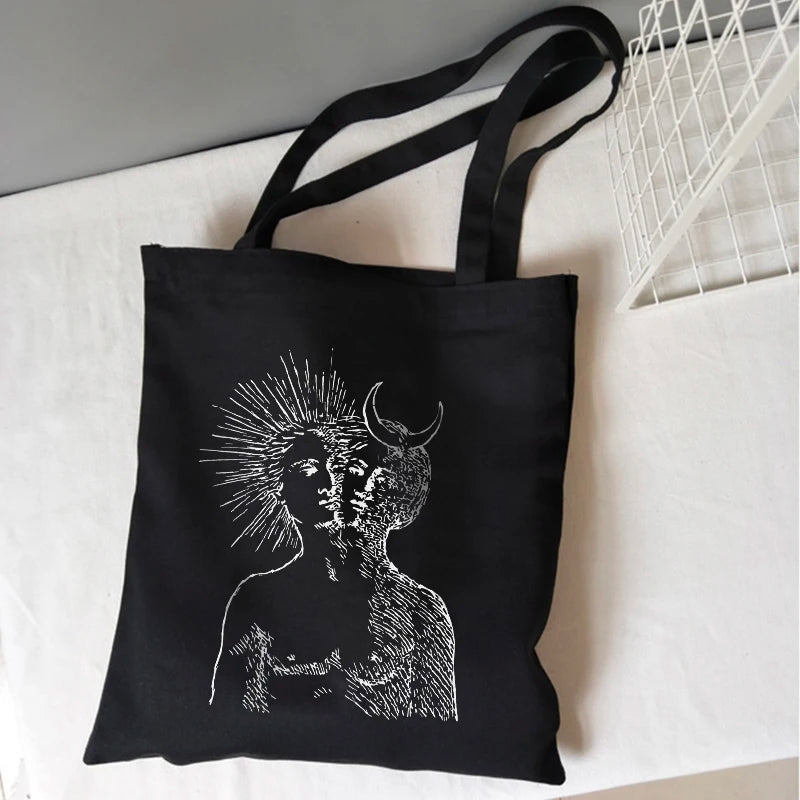Sun Myth Print Casual Female Bag Ins Cartoon Fun Zipper Women Shoulder Bags