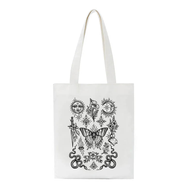 Sun Myth Print Casual Female Bag Large Capacity Harajuku Vintage Shopping Bag