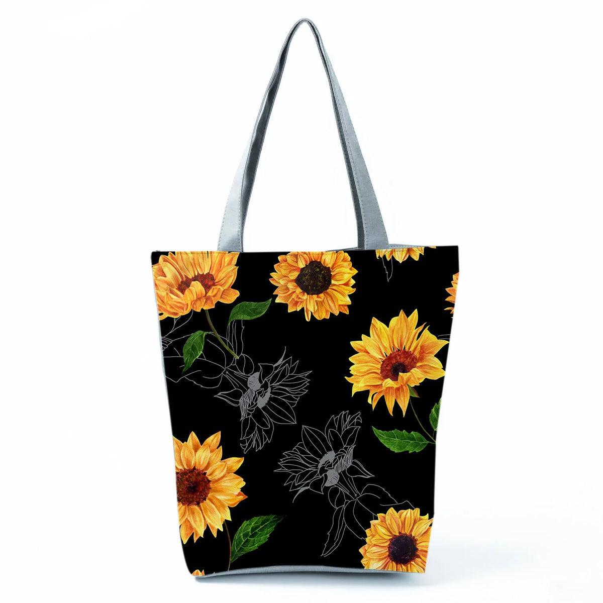 Sunflower Printed Handbags Eco Shopper Portable Tote Bag