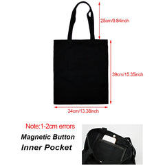 Atsem French Print Women Canvas Shoulder Bags Eco Harajuku Shopping Bag