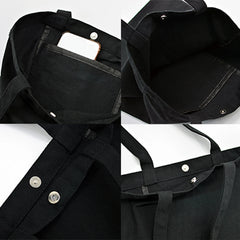 Atsem French Print Women Canvas Shoulder Bags Eco Harajuku Shopping Bag
