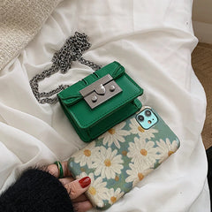 Square Crossbody Bag Lipstick Box PU Leather Shoulder Bag